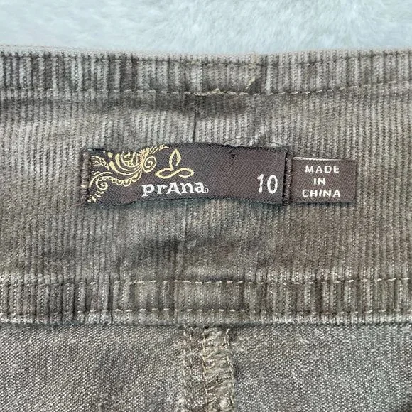 PrAna Merrigan Skirt 10 Corduroy Stretch Button-Through Brown Women's - Picture 10 of 11